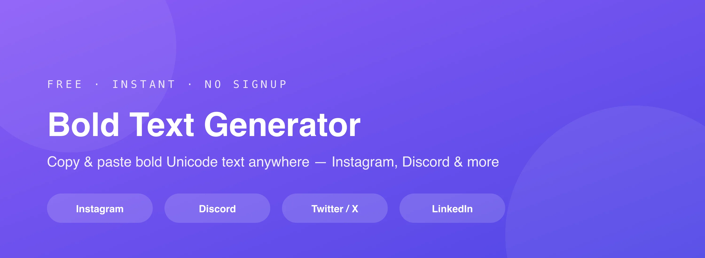 Bold text generator — copy & paste free Bold text generator — free copy and paste banner