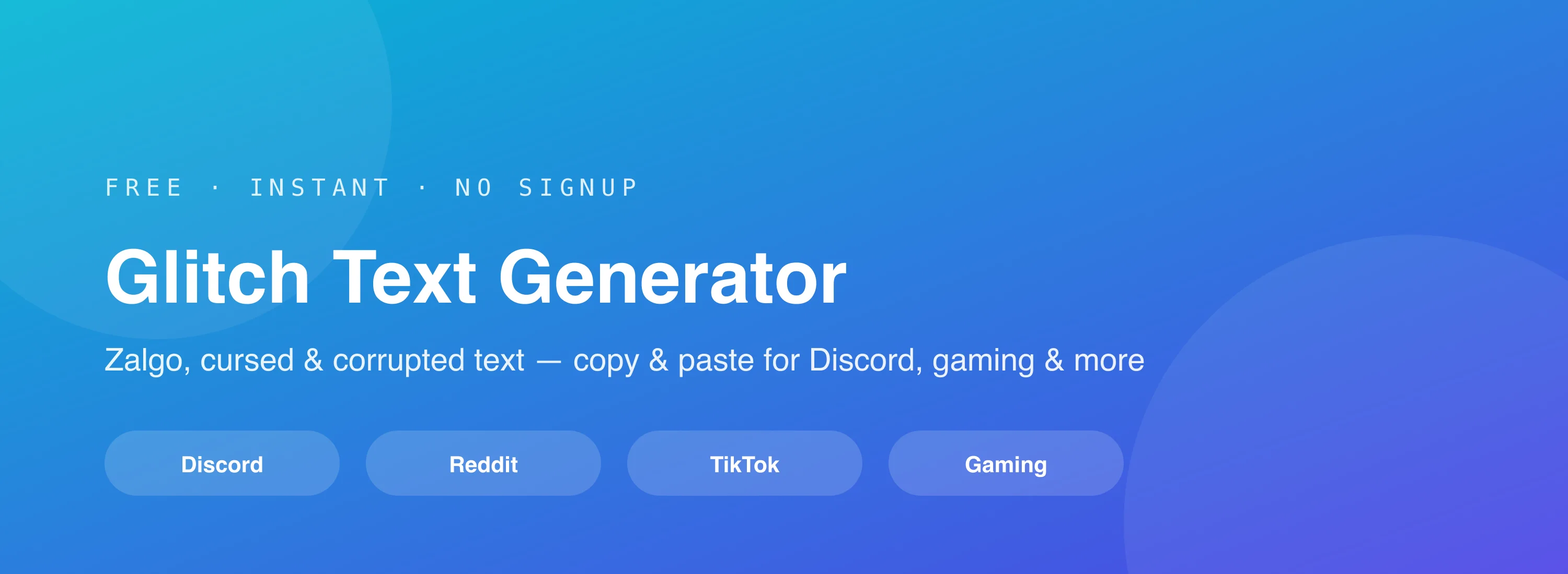 Glitch text generator — free copy and paste banner