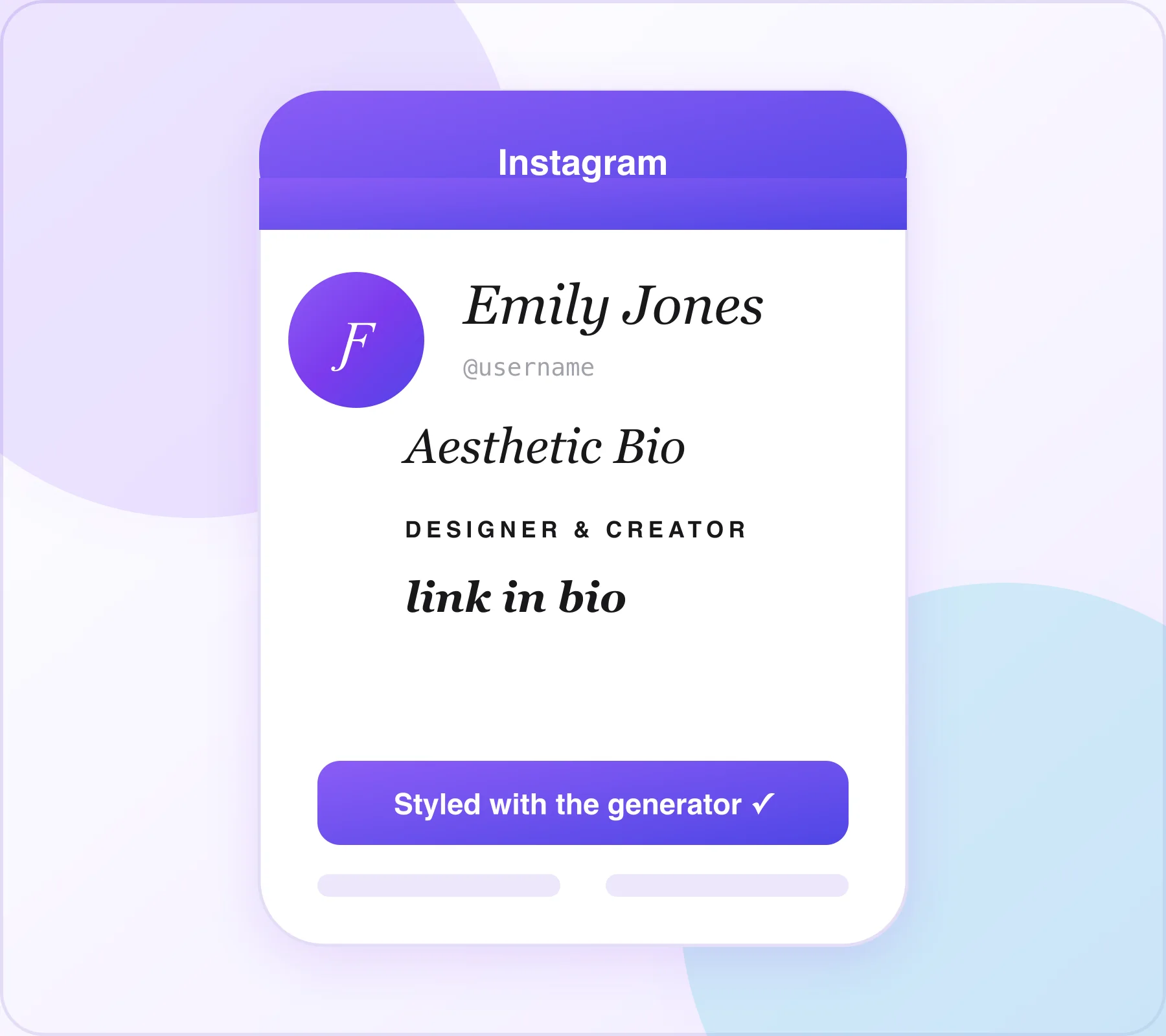 Cursive text on an Instagram profile Cursive text styled in an Instagram bio using the font generator