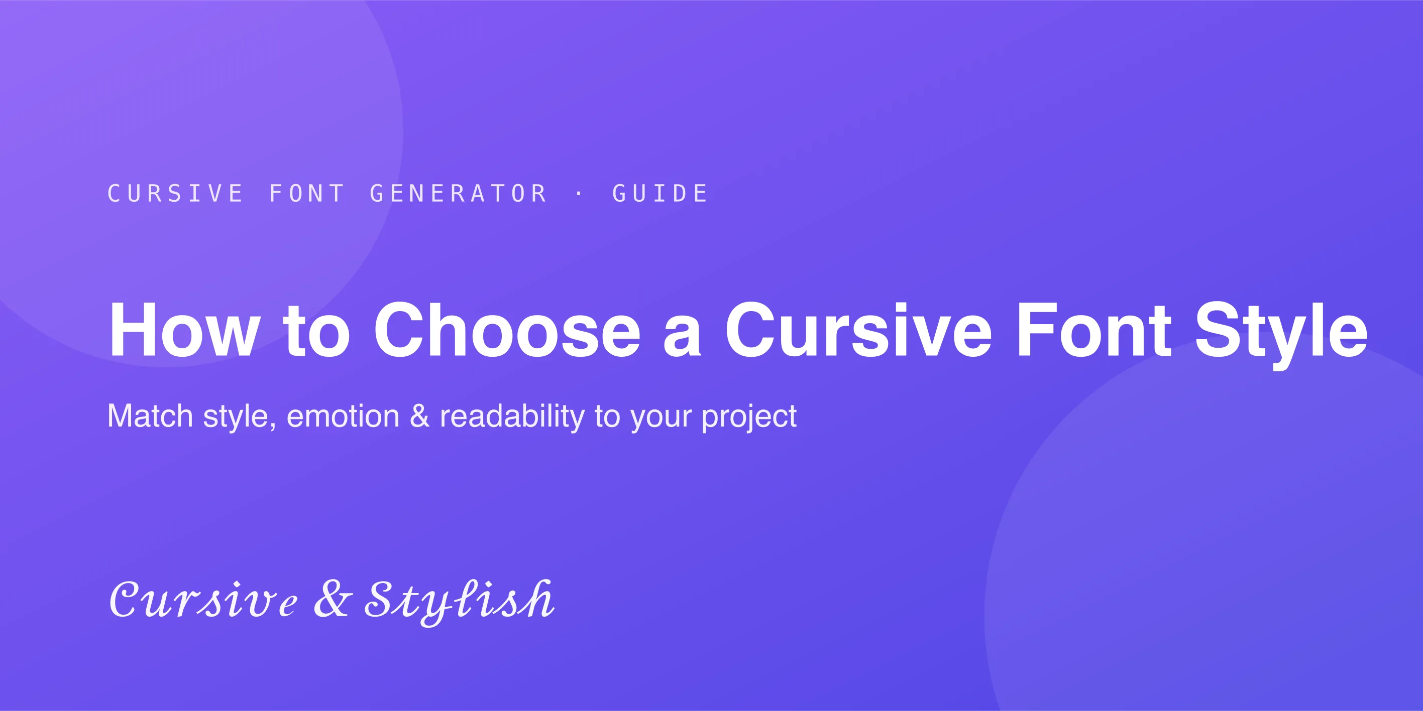 Choosing the right cursive font style for a design project